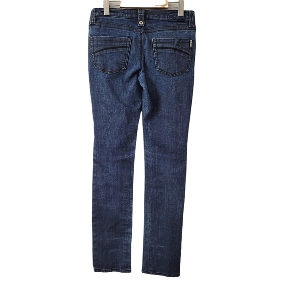 𝅺TALL Long Size 9 Straight Skinny Low Rise Dark Denim Wash Stretch Jean - Picture 8 of 12